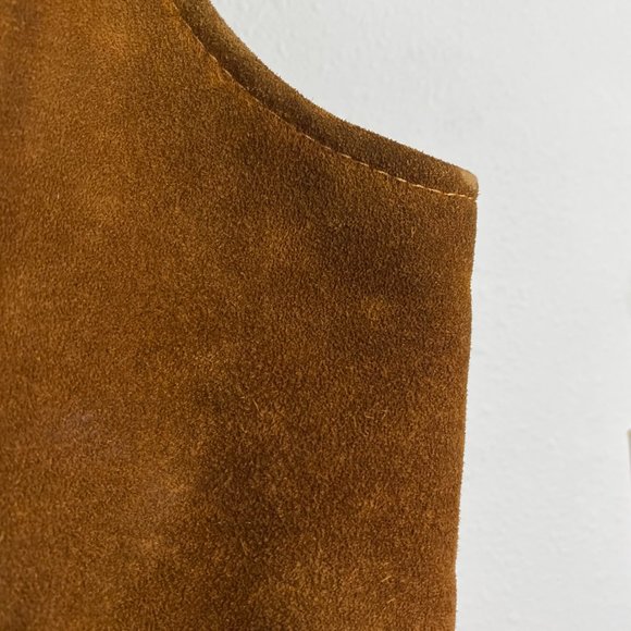 Vintage 70s 80s Trucker Vest Men's Sz 46 shearling Fur lined Suede leather AS IS - Picture 8 of 11